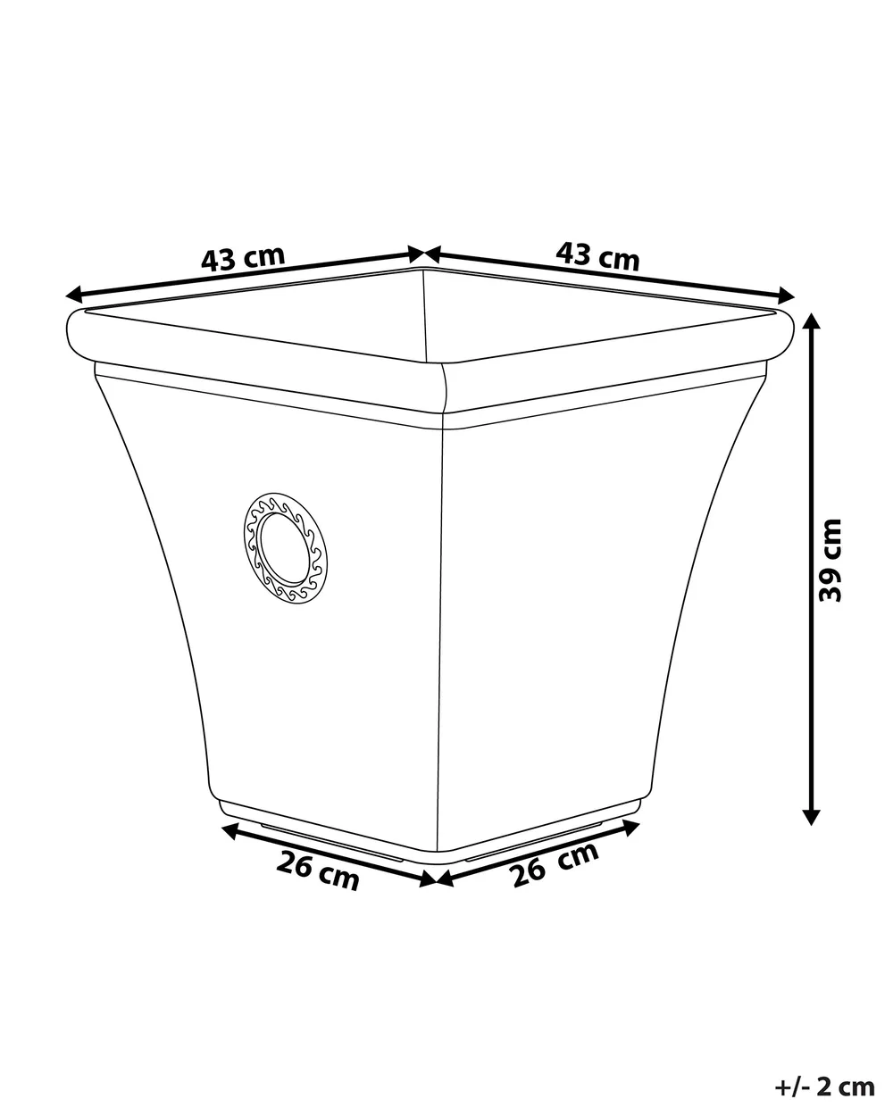 Blumenkübel ELATEIA 43 cm Weiß_760883