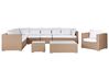 Lounge Set mit Tisch 8-Sitzer XXL modular Polyrattan Beige rechtsseitig