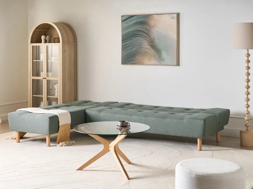 Modul Eckschlafsofa 4-Sitzer ALSTEN Stoff Grün rechtsseitig_1003814