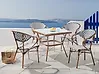 Outdoor Bistrotisch CASPRI 80 cm 80 cm Glas Schwarz / Weiß