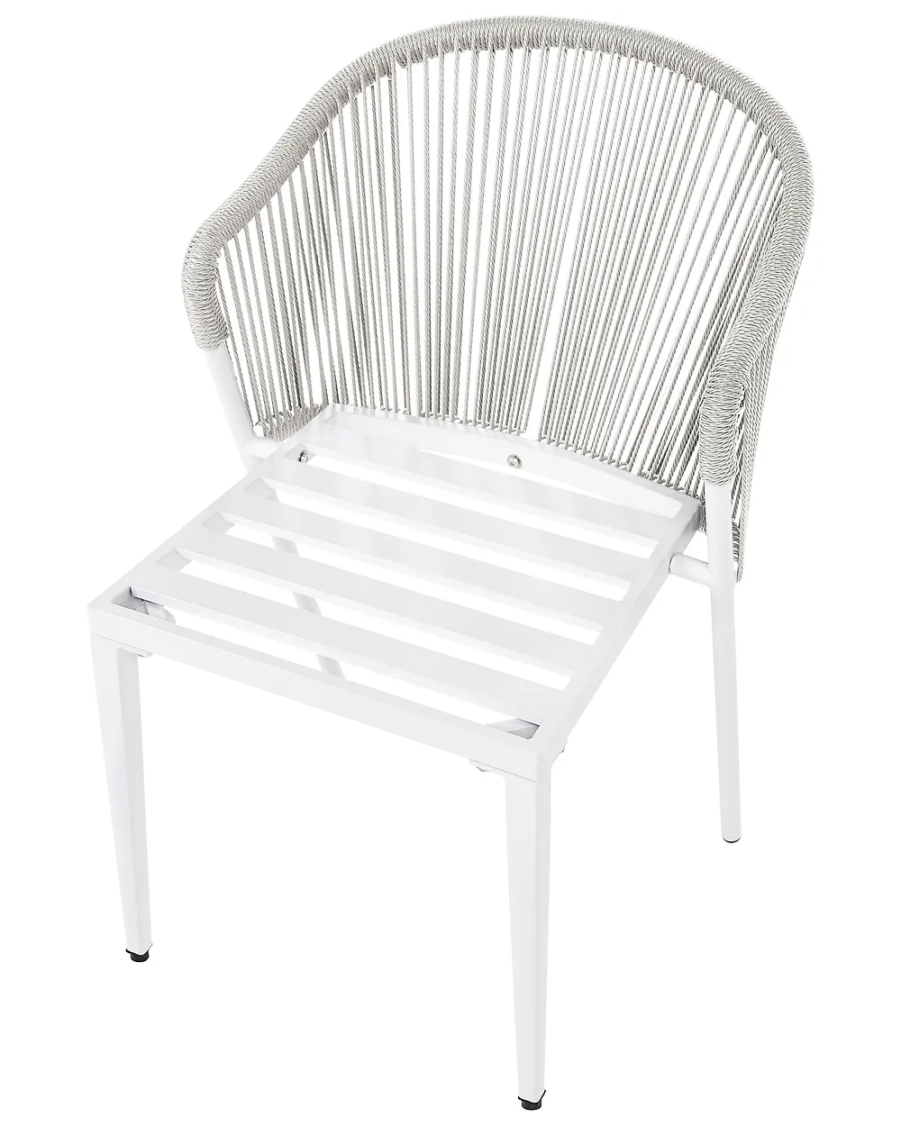 Set of 2 Garden Chairs with Cushions PARANEA Metal Off-White_1179679