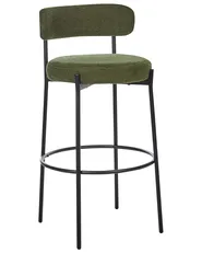 Set of 2 Bar Chairs ALLISON Boucle Green_913891