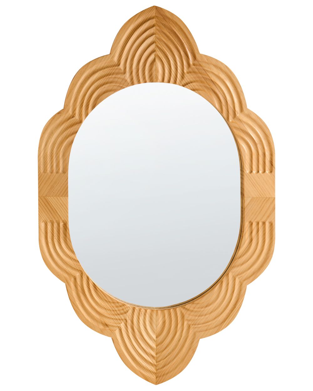 Wall Mirror FRESVILLE 62 cm 100 cm Pine Wood Light Brown