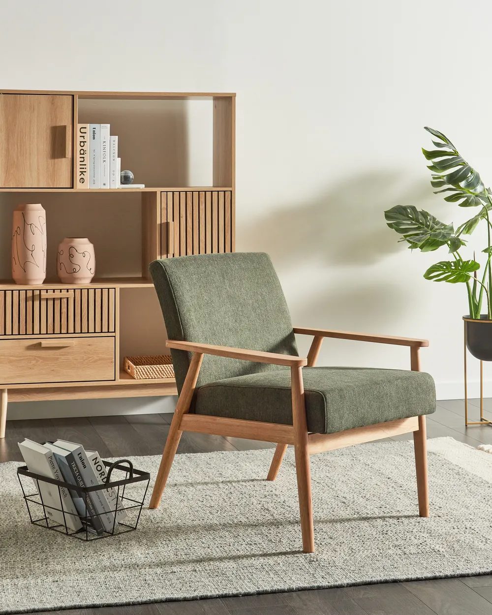Sofa Set 6-Sitzer ESRUM Stoff Hellbraun / Grün_1023004