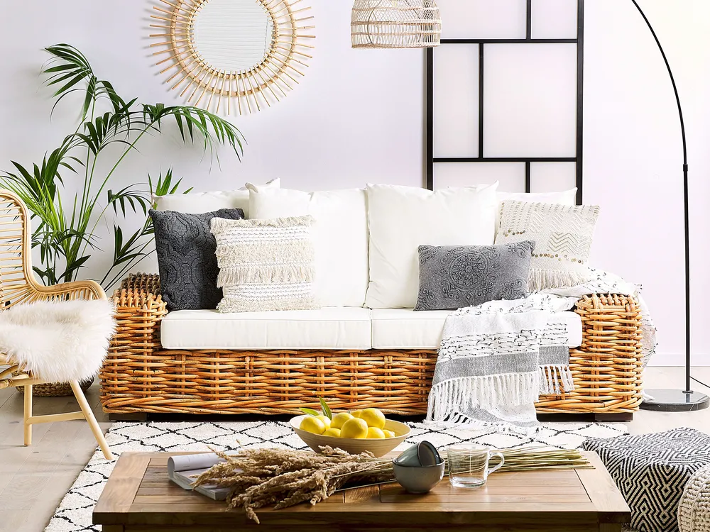 Gartensofa 3-Sitzer FORLI Rattan Naturfarben_812793