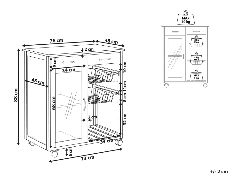 Kitchen Trolley BOVES White_817383