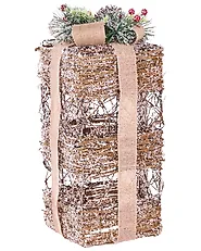 Weihnachtsdekoration 3er Set LED NAKILLA 64/54/42 cm Weihnachtsgeschenke Braun_1179710