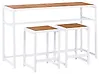 Gartenbar Set 2-Sitzer AVETRANA Metall Braun / Weiß