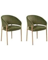 Set van 2 eetkamerstoelen ZANE Stof Groen_1042484