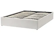 Ottoman Bed without Headboard DINAN Fabric Off-White 120 x 200 cm (EU Small Double)_1187486