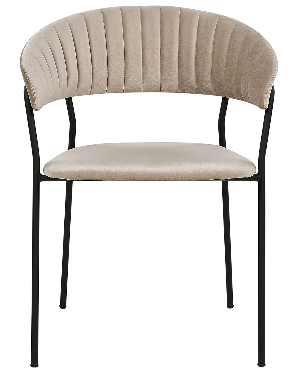 Set of 2 Dining Chairs MARIPOSA Velvet Taupe_871954