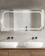 LED-Badezimmer-Spiegel ARROMACHNES 120 cm 60 cm Silber_1177439