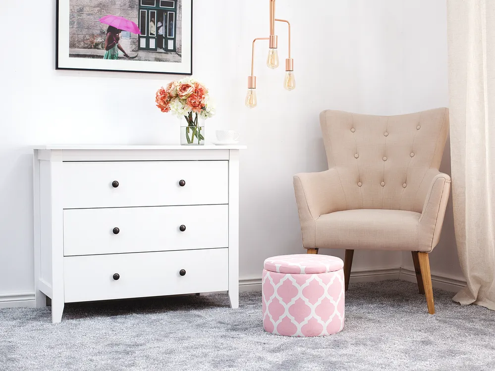 Pouf mit Stauraum TUNICA Baumwolle Rosa