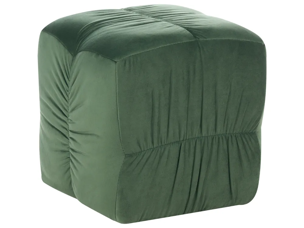 Pouf TURLEY Samtstoff Dunkelgrün