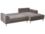 Eckschlafsofa 3-Sitzer NUBORG mit Stauraum Chenillegewebe Taupe linksseitig_1017467