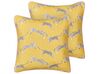 Dekokissen 2er Set ARALES 45 x 45 cm Baumwolle Gelb Tiermuster