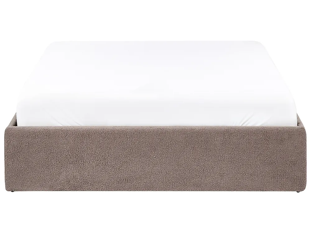 Ottoman Bed without Headboard DINAN Boucle Taupe 120 x 200 cm (EU Small Double)_1188230