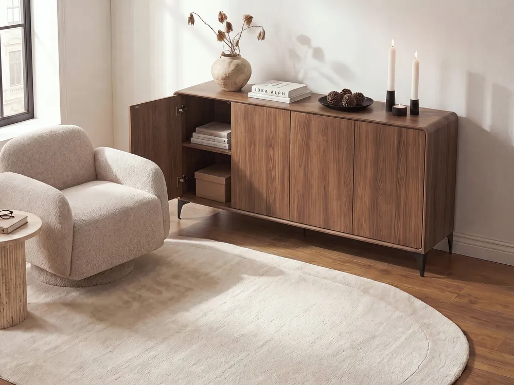 4 Door Sideboard COWELL Dark Brown_1124098