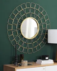 Wall Mirror LABRIT 90 cm 90 cm Metal Gold_704605