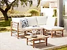 Garden Corner Sofa with Table 4 Seater CERRETO Bamboo Off-White Left Hand