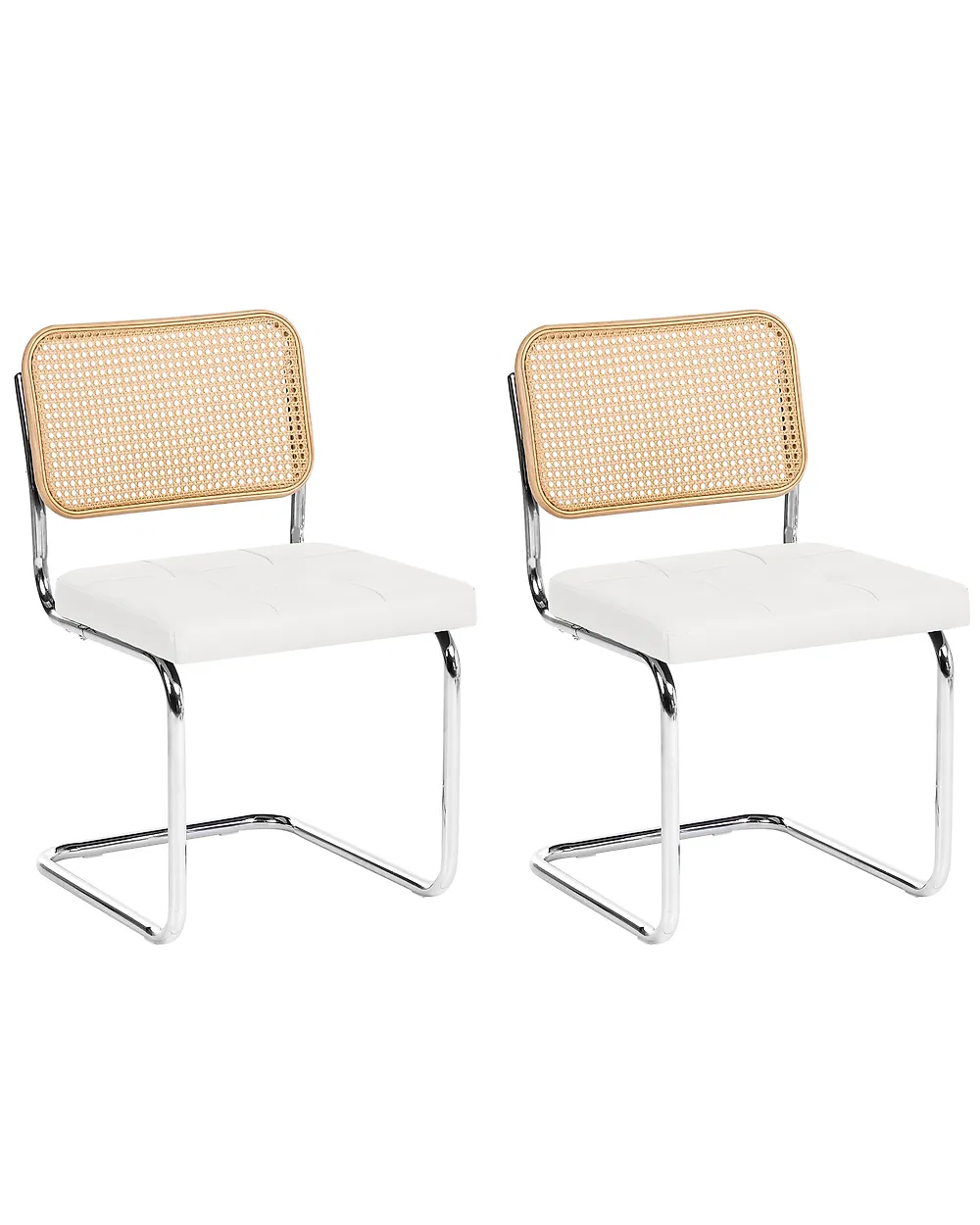 Esszimmerstuhl 2er Set ETHETE Kunstleder Weiß
