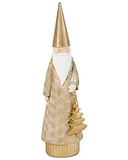 Weihnachtsdekoration 3er Set TENNILA 23/31/32 cm Weihnachtsmann Gold_1175505