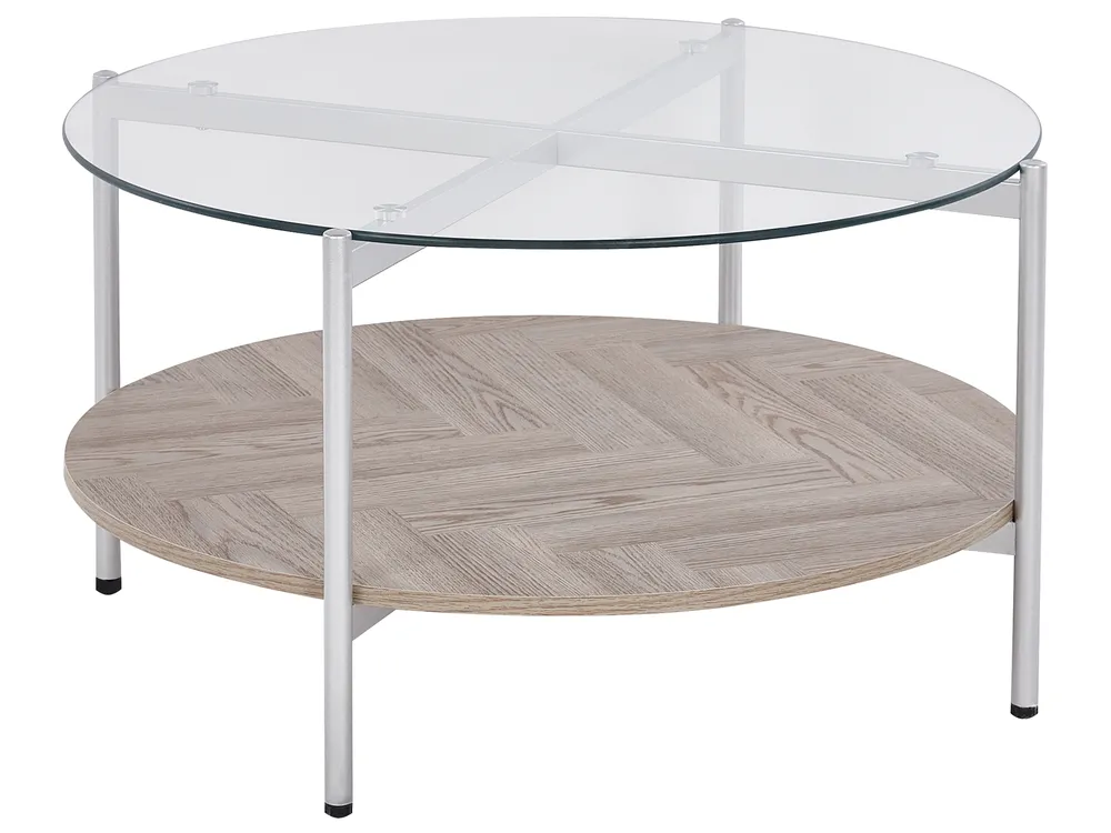 Couchtisch LOVELL Sicherheitsglas Silber