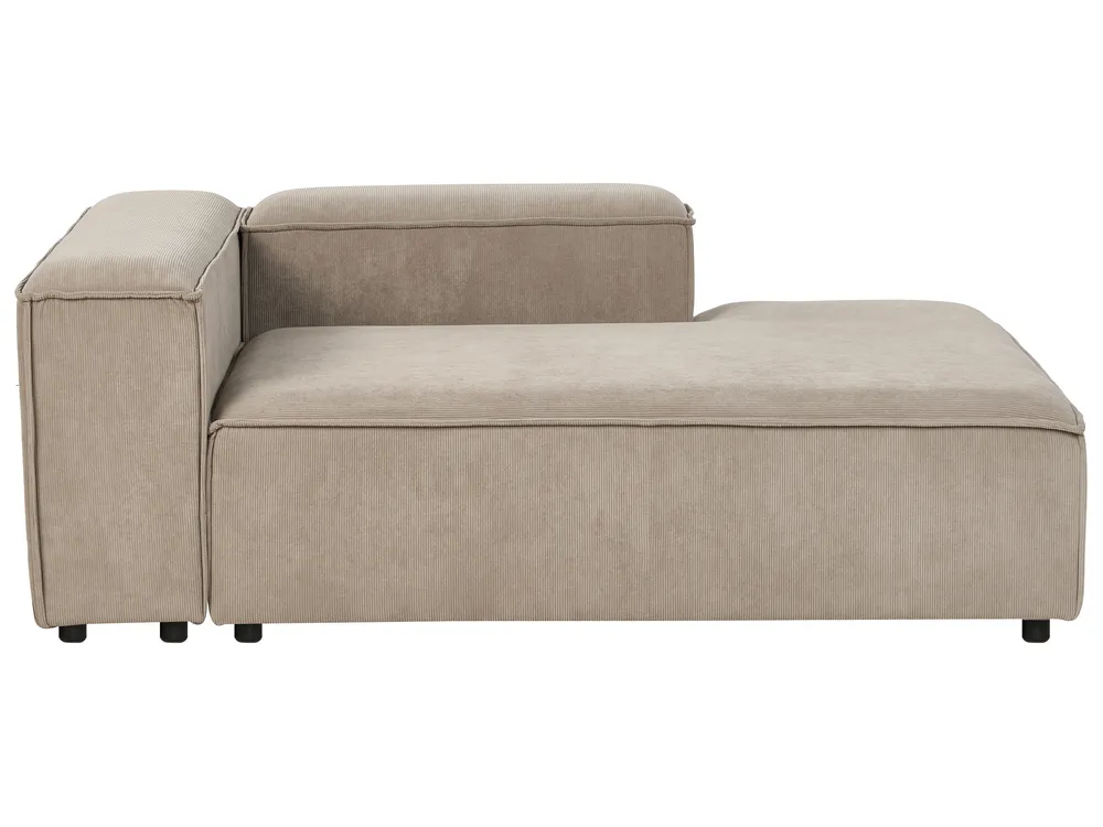 Modular Corner Sofa 4 Seater ARDAL Corduroy Light Brown Left Hand_940689