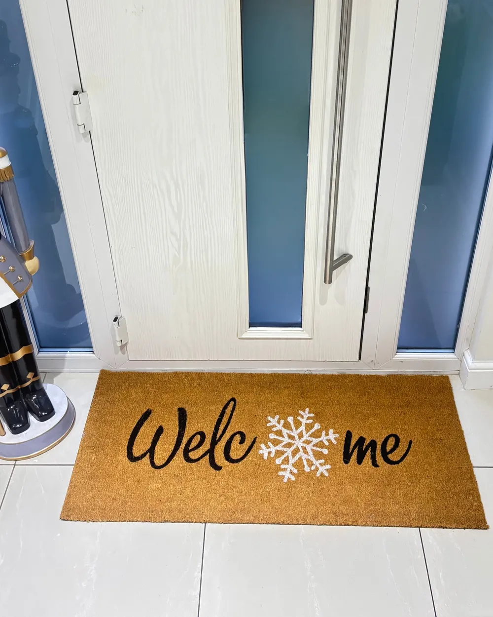 Doormat BALANACAN Natural 55 x 120 cm Christmas Motif Coir_1039610