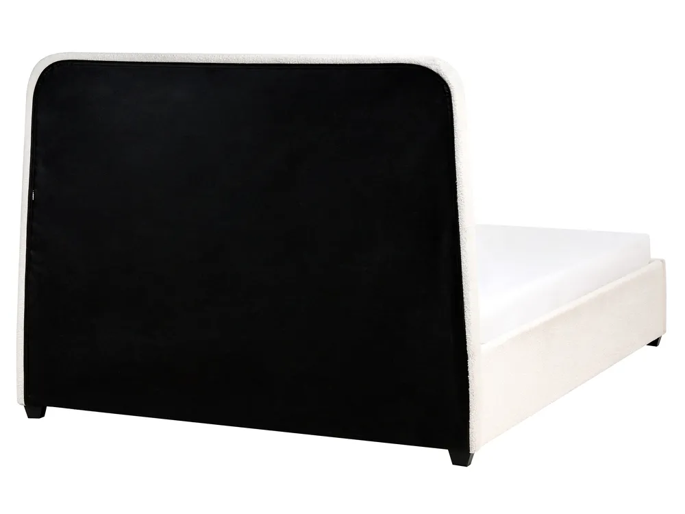 Bett mit Schubladen SARDENT Bouclé Cremeweiß 160 x 200 cm_1009112