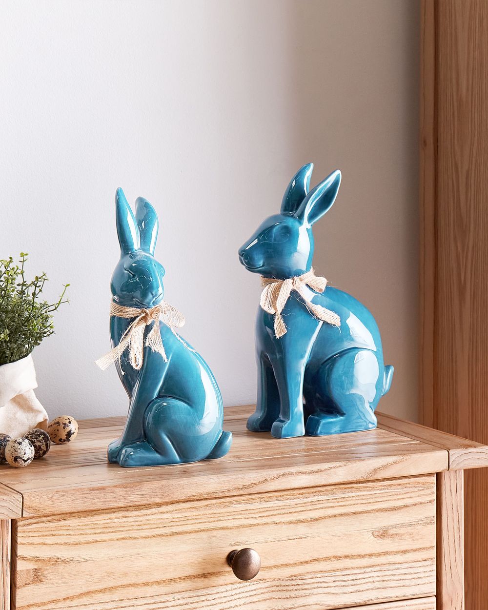 Dekofigur Kaninchen JAMBLES Keramik Blau