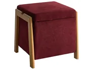 Pouf mit Stauraum EDLAND Stoff 45 cm Burgunderrot_1038207