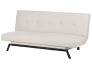 Sofa Bed 3 Seater LEEDS Fabric White_923262