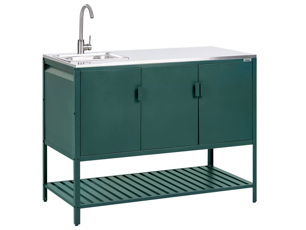 Outdoor-Küchenschrank mit Spüle MAENZA Grün Metall