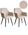 Set of 2 Dining Chairs MORI Corduroy Beige