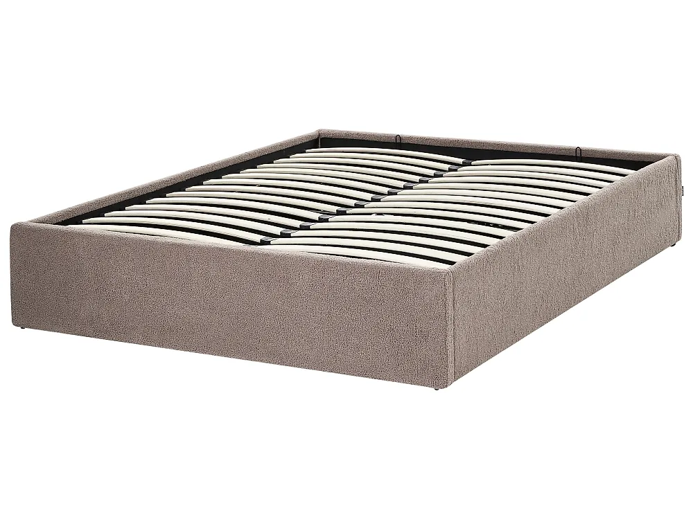 Ottoman Bed without Headboard DINAN Boucle Taupe 120 x 200 cm (EU Small Double)_1188227