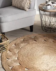 Rug AHLAT Beige ø 120 cm Jute_756610