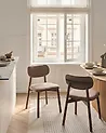 Esszimmerstuhl 2er Set MILLS Bouclé Braun / Taupe