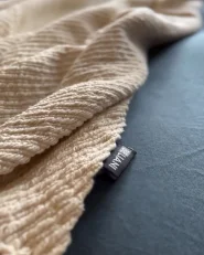 Blanket YARSA Cotton 125 x 150 cm Beige_969836