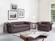 Sofa 3 Seater CHESTERFIELD Leather Brown_539567