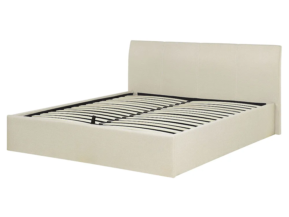 Ottoman Bed ORBEY Fabric Light Beige 160 x 200 cm (EU King Size)_743842