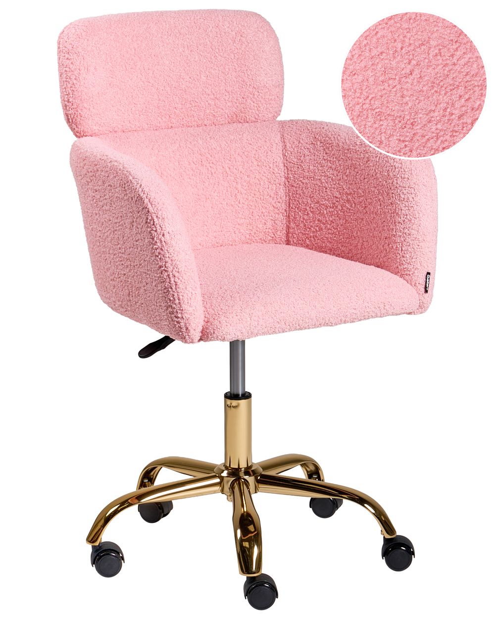 Desk Chair ALENA Boucle Pink
