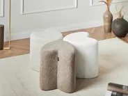 Pouf SCOTIA Chenillegewebe Beige_1003947