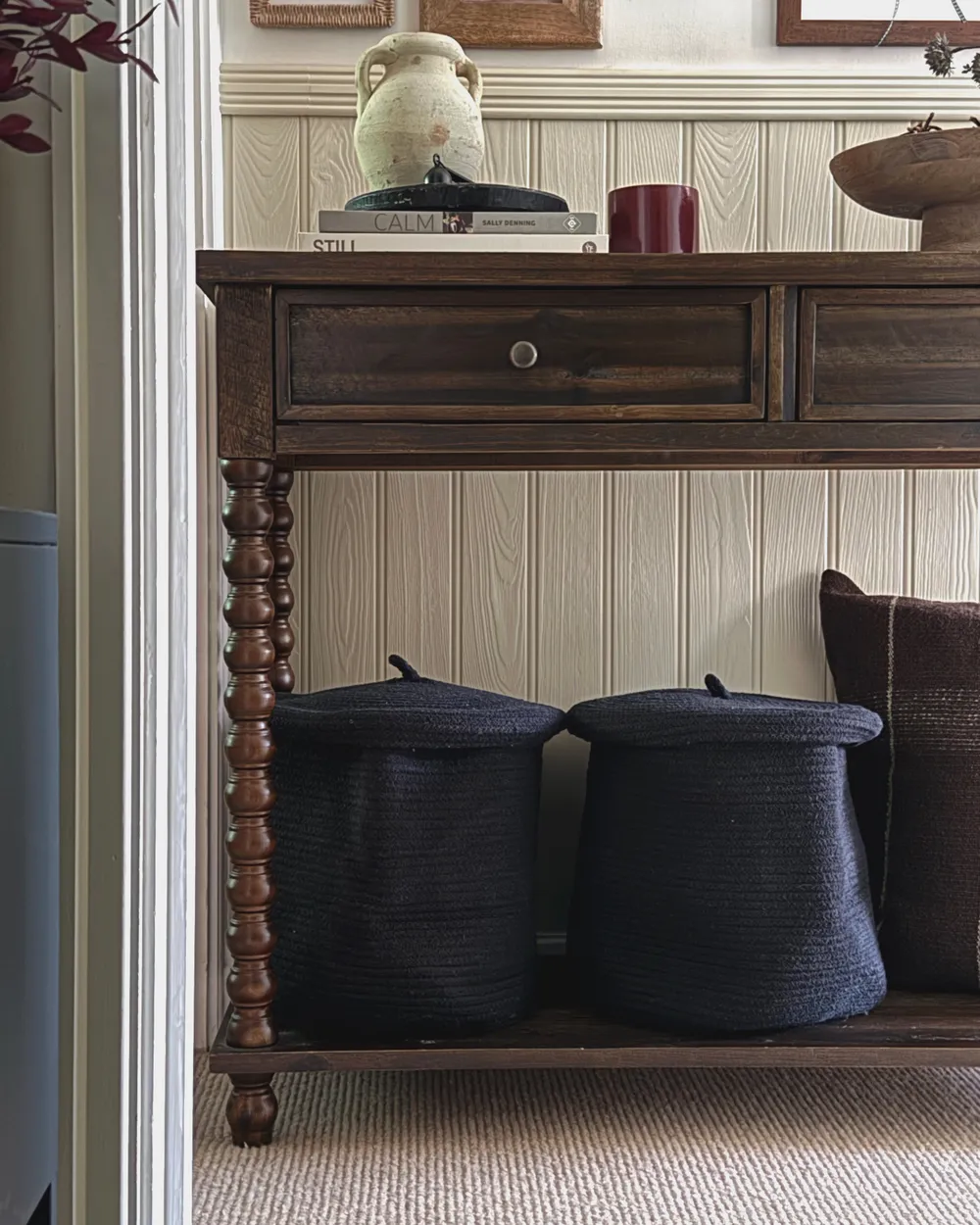Set of 2 Baskets SILOPI Cotton Black_957156