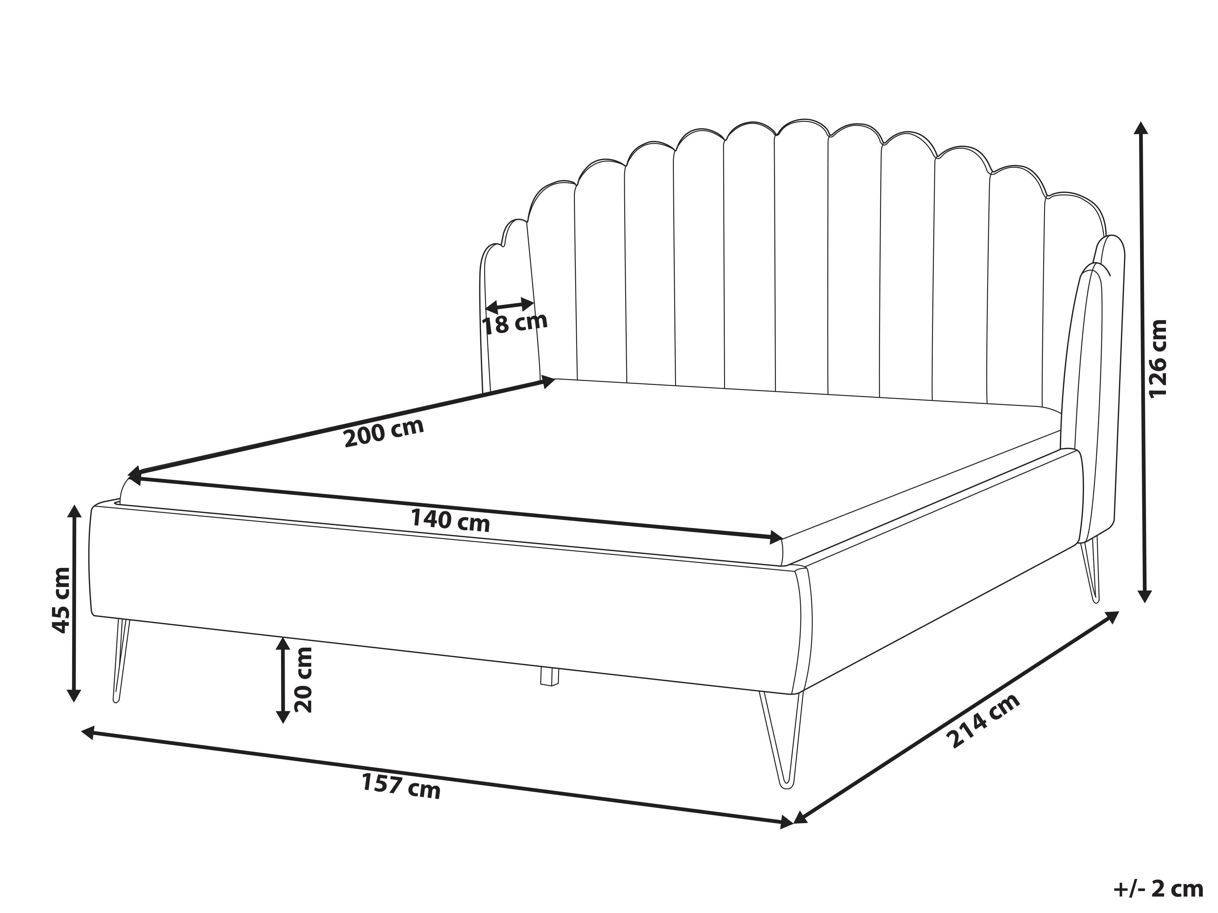 Bed Velvet AMBILLOU 140 x 200 cm (EU Double) Green_902517