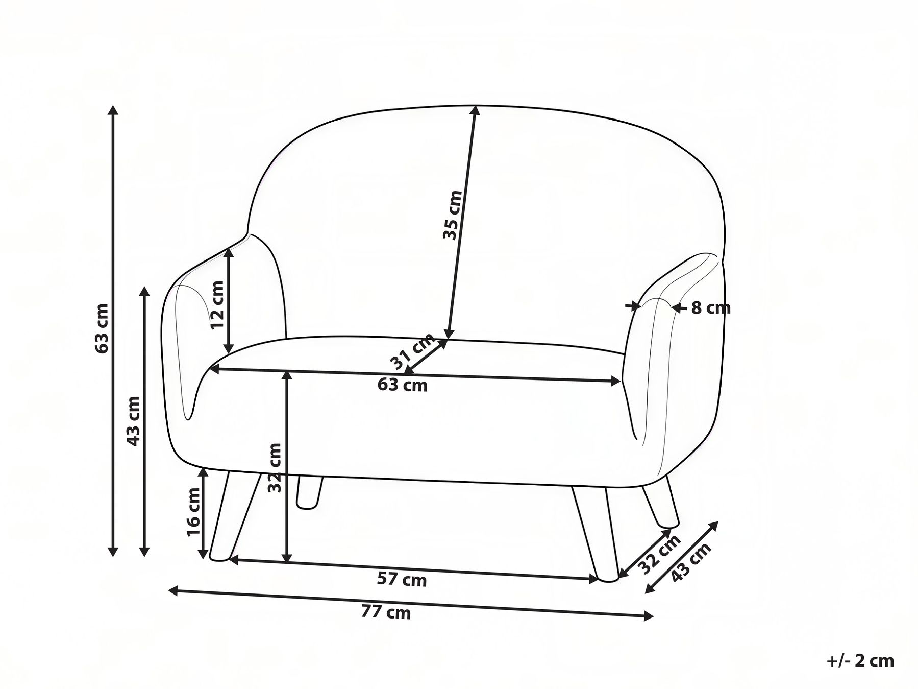 Kindersofa OTTAL Bouclé Weiß_1055525