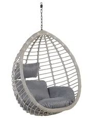 Hängesessel mit Gestell TOLLO Polyrattan Grau_763797