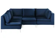 Modul Ecksofa 4-Sitzer EVJA Samtstoff Marineblau rechtsseitig_860024