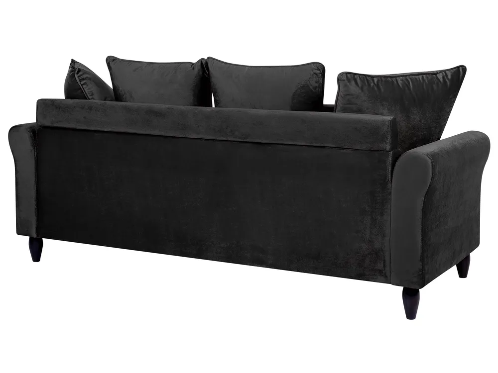 Sofa 3-Sitzer BORNHOLM Samtstoff Schwarz_748478