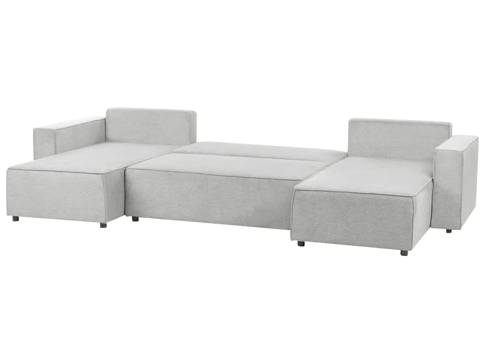U-Shape Sofa Bed 4 Seater VATNE with Storage Fabric Grey_950576